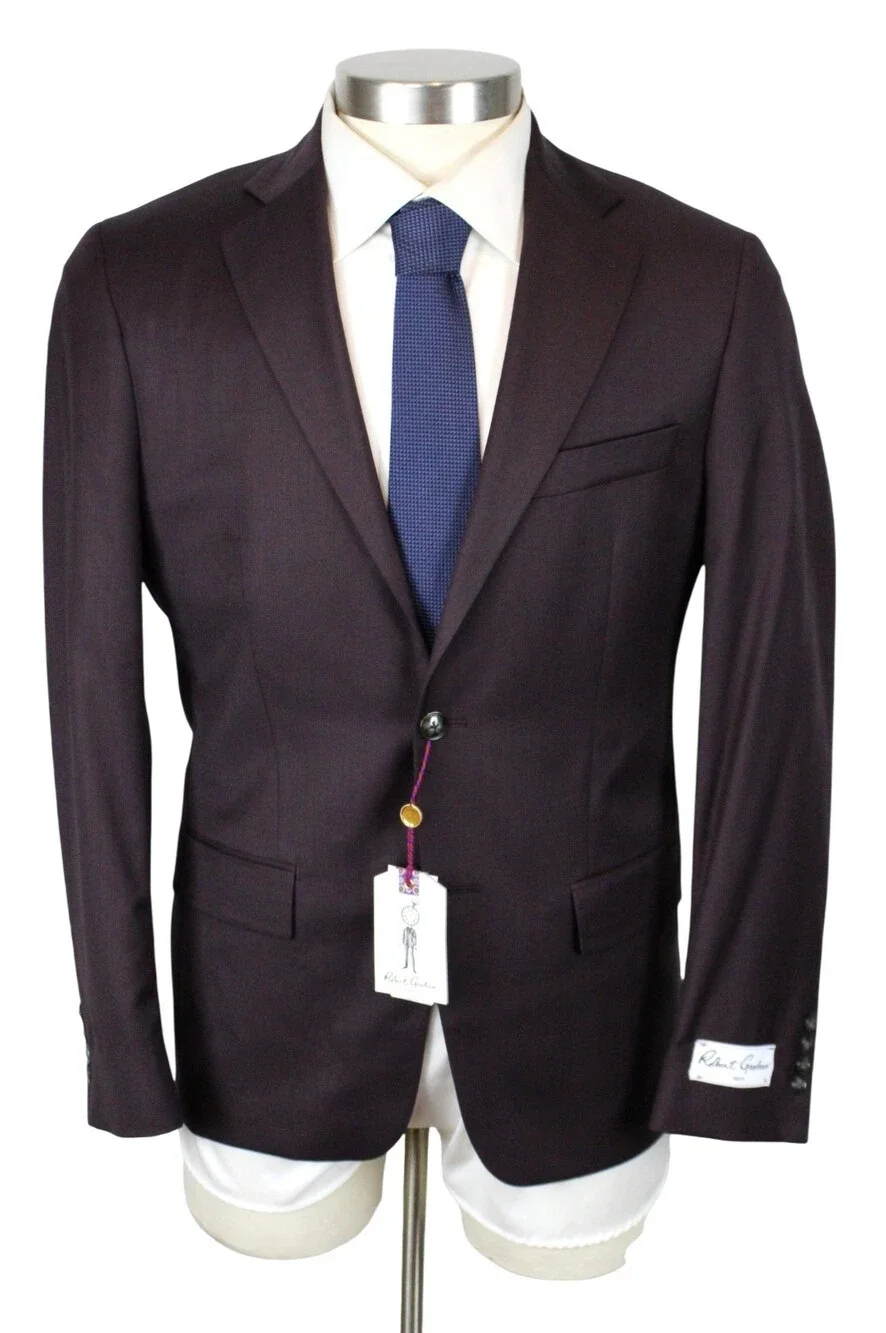 Robert Graham Reno Suit Jacket 42 L Mens Modern Fit Burgundy Wool 2 Button NWT